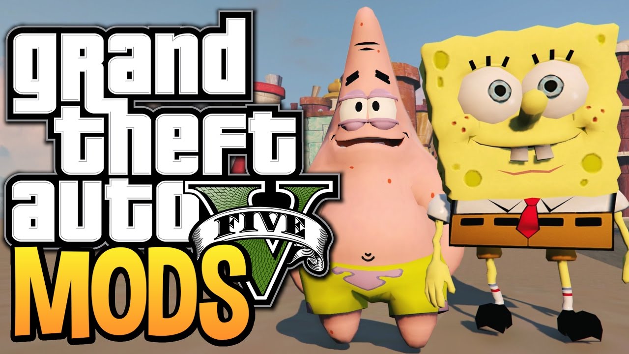 GTA 5 - SPONGEBOB AND PATRICK IN BIKINI BOTTOM (GTA 5 Funny Moments w/ Mods)