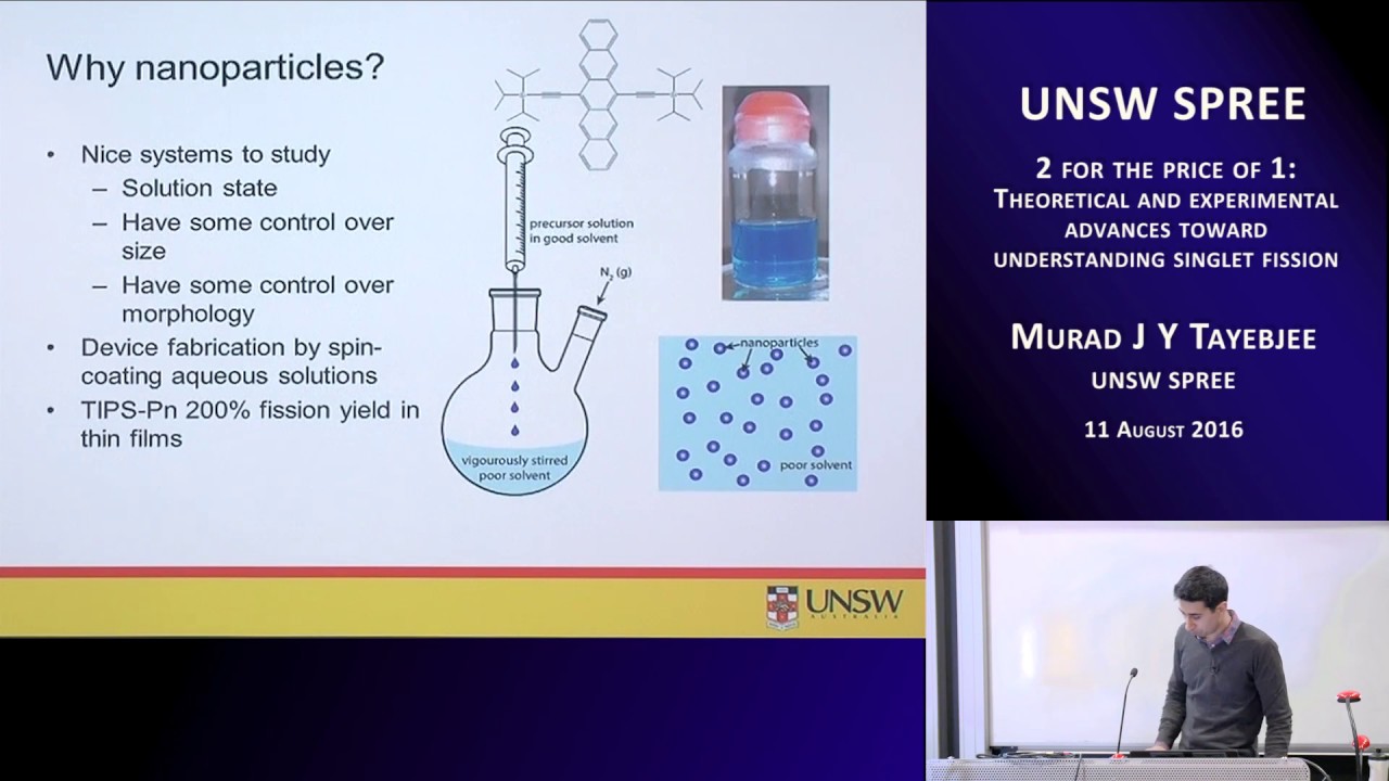 UNSW SPREE 201608-11 Murad Tayebjee - Understanding Singlet Fission