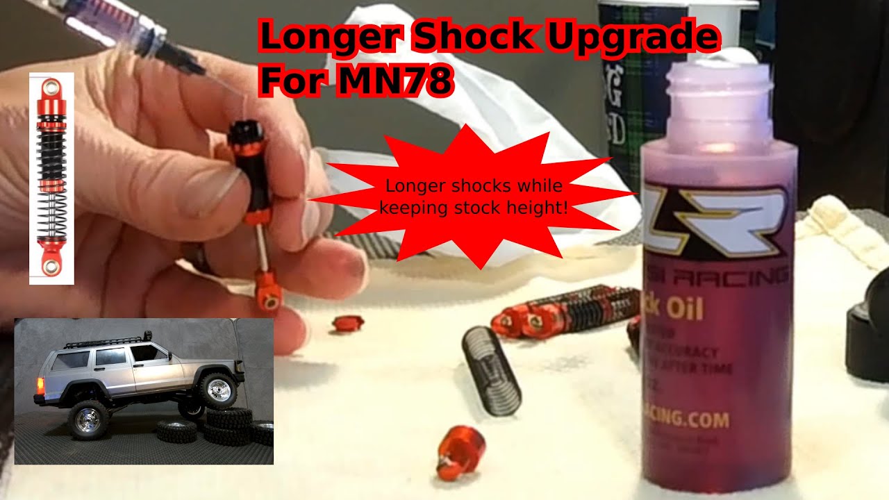 MN78 Shock and Spring Upgrade! Longer Shocks While Keeping Stock Height. More Wheel Articulation!