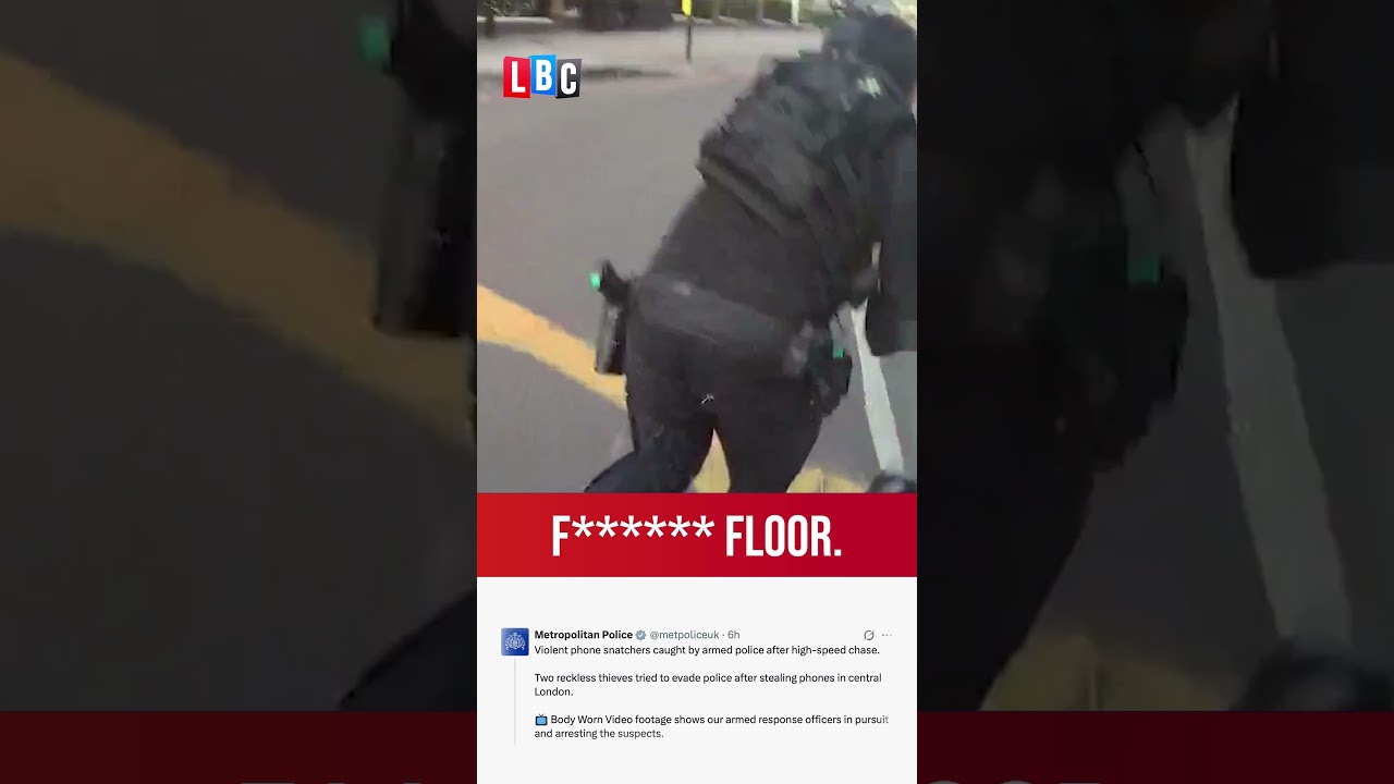 Phone thieves caught by armed police after car chase | LBC