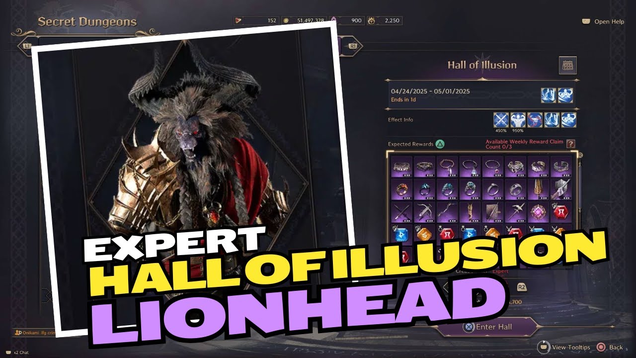 Hall of Illusion: Lionhead (Expert) - Throne and Liberty - Crossbow | Dagger