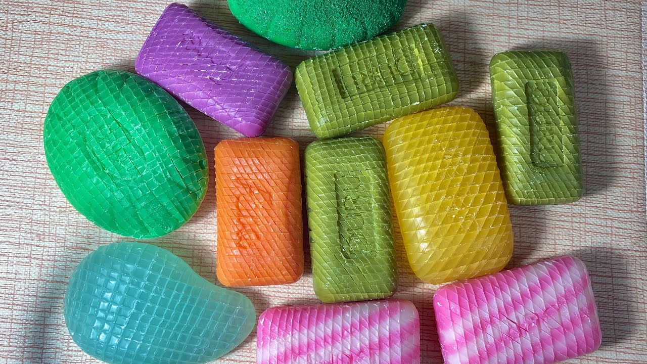 Dry Soap Cubes Cutting | Glycerine Soaps | Painted Soap Carving | Satisfying Asmr Video | 4K ~76