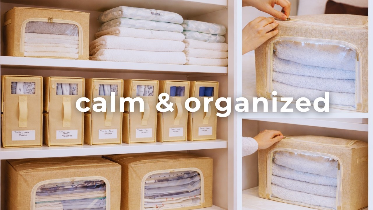 Organizing My Linen Closet | A Calm Slow Living Day at Home