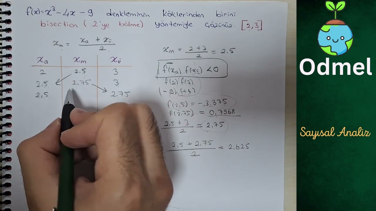 Sayısal/Nümerik Analiz - Bisection Yöntemi - (Kök Bulma)