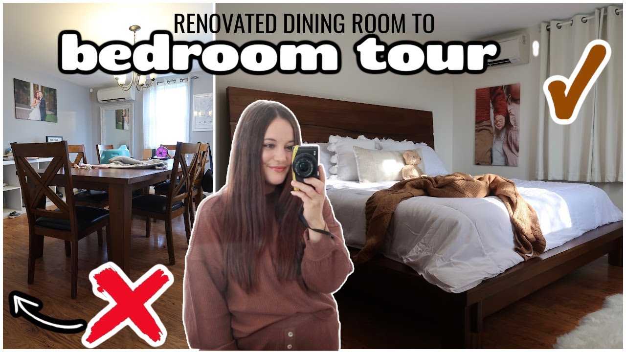 we turned our DINING ROOM into a MASTER BEDROOM *Total Bedroom Makeover Transformation*
