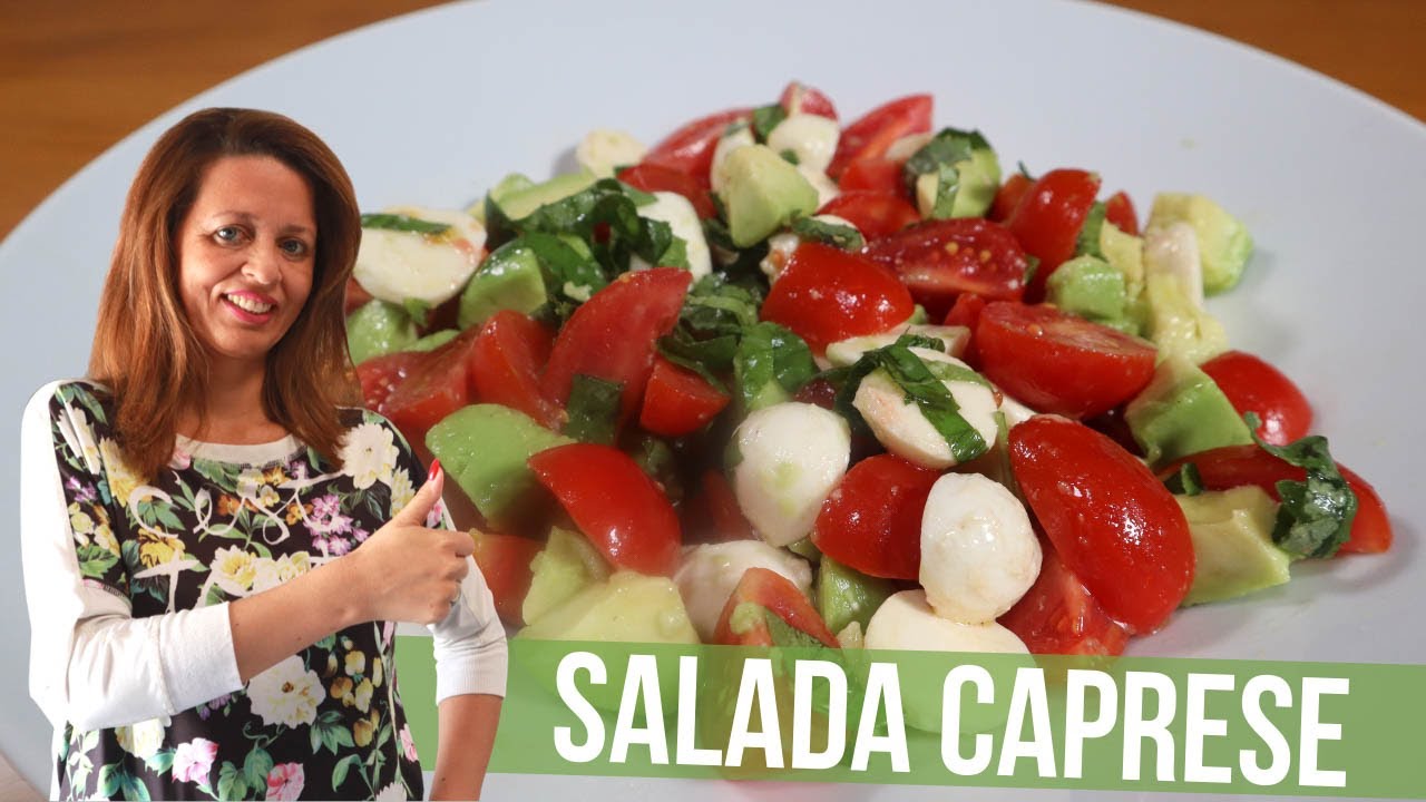Salada Caprese original - Cozinha da Vê