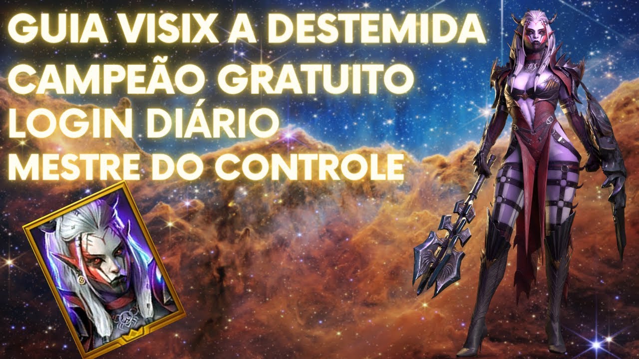 GUIA VISIX CAMPEÃO GRATUITO - LOGIN  DIÁRIO - COMO EQUIPAR/UTILIZAR | MAESTRIA | RAID Shadow Legends