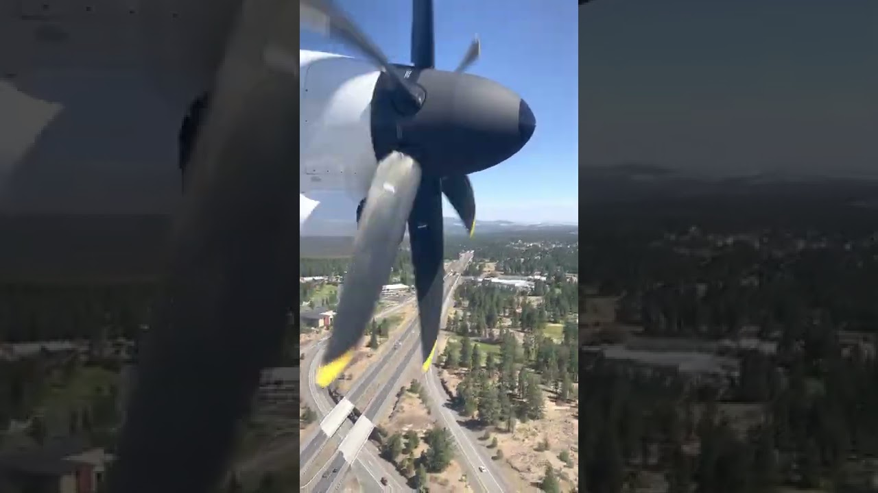 Alaska Airlines Bombardier Q400 Turboprop Landing at Spokane International Airport (KGEG)