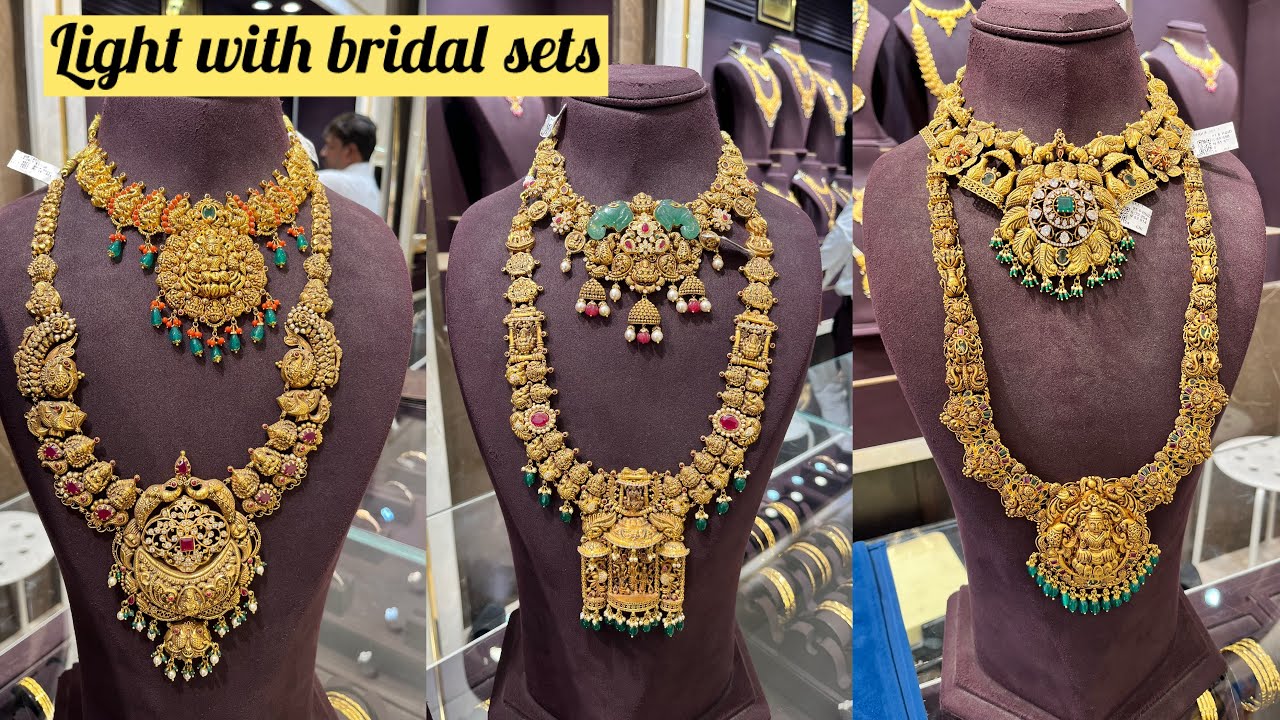 తక్కువ weight లో నిండుగా కనిపించే హారాలు   Light weight gold jewellery #svarnam 