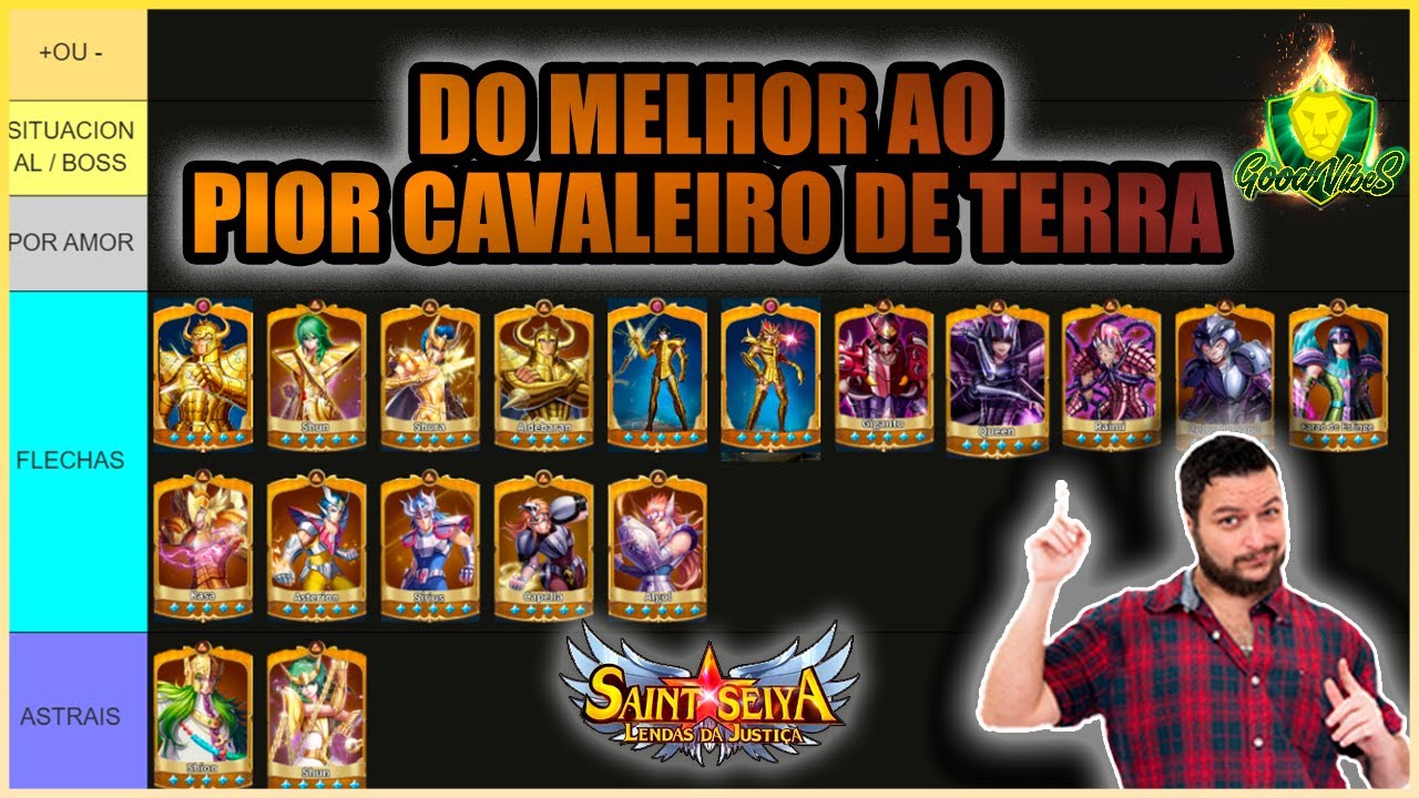 TIER LIST - CAVALEIROS DE TERRA - LENDAS DA JUSTIÇA!