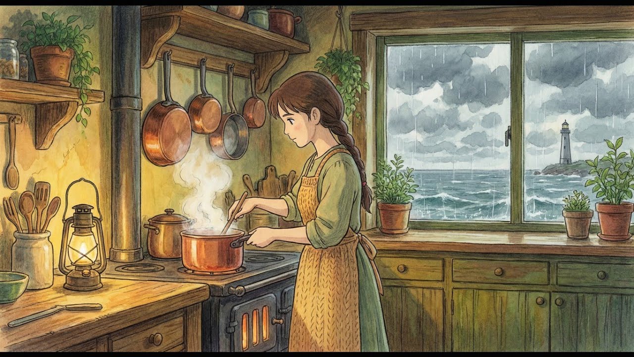 A Rainy Day in a Coastal Home 🌧️ Cooking Seafood & Warm Tea 🦀 | Cozy ASMR 