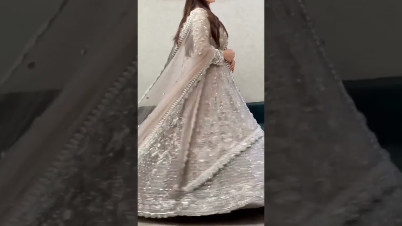 ROYAL Silver Bridal Lehenga 2026👰&zwj;♀️✨ Luxury Heavy Embroidery Wedding Look 💖👗 #shorts #bridallehenga