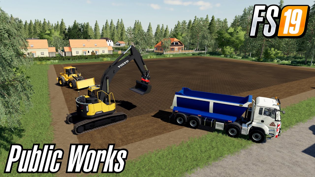 FS19 NEW VOLVO EXCAVATOR AND MORE TIMELAPSE PUBLIC WORKS TCBO MINING PROJECT FARMING SIMULATOR 19
