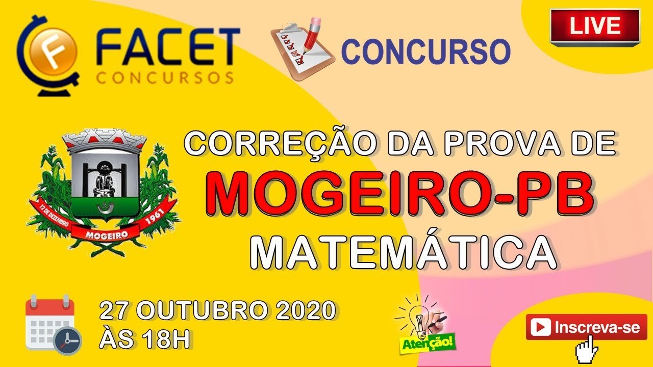 FACET - MOGEIRO - CORREÇÃO DE MATEMÁTICA