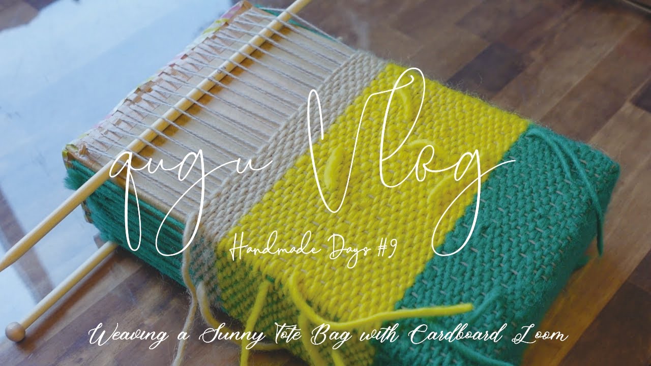 段ボール織りで夏色トートバッグを作る｜ひまわりのようなやさしさを込めて｜Weaving a Sunny Tote Bag with Cardboard Loom