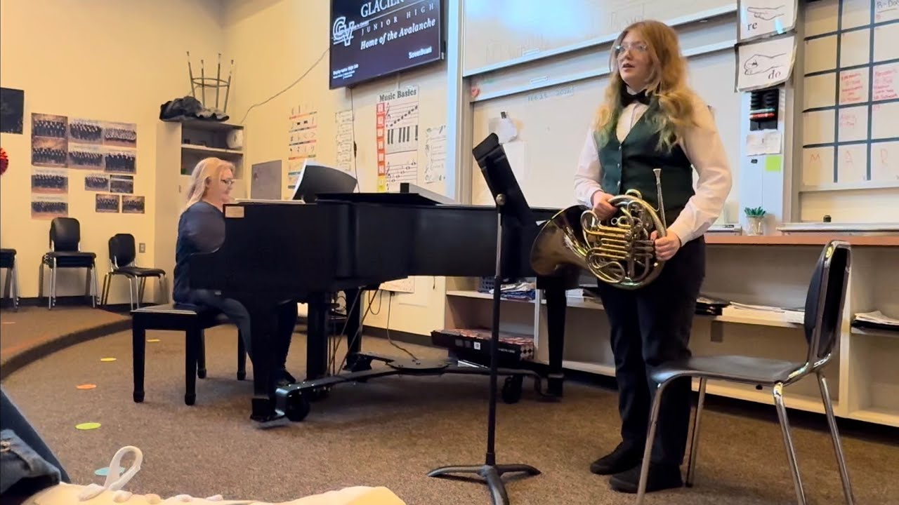 Charlie’s French Horn Solo at Jr Ensemble w/ accompanist Shelly w/ judge feedback 02/2026