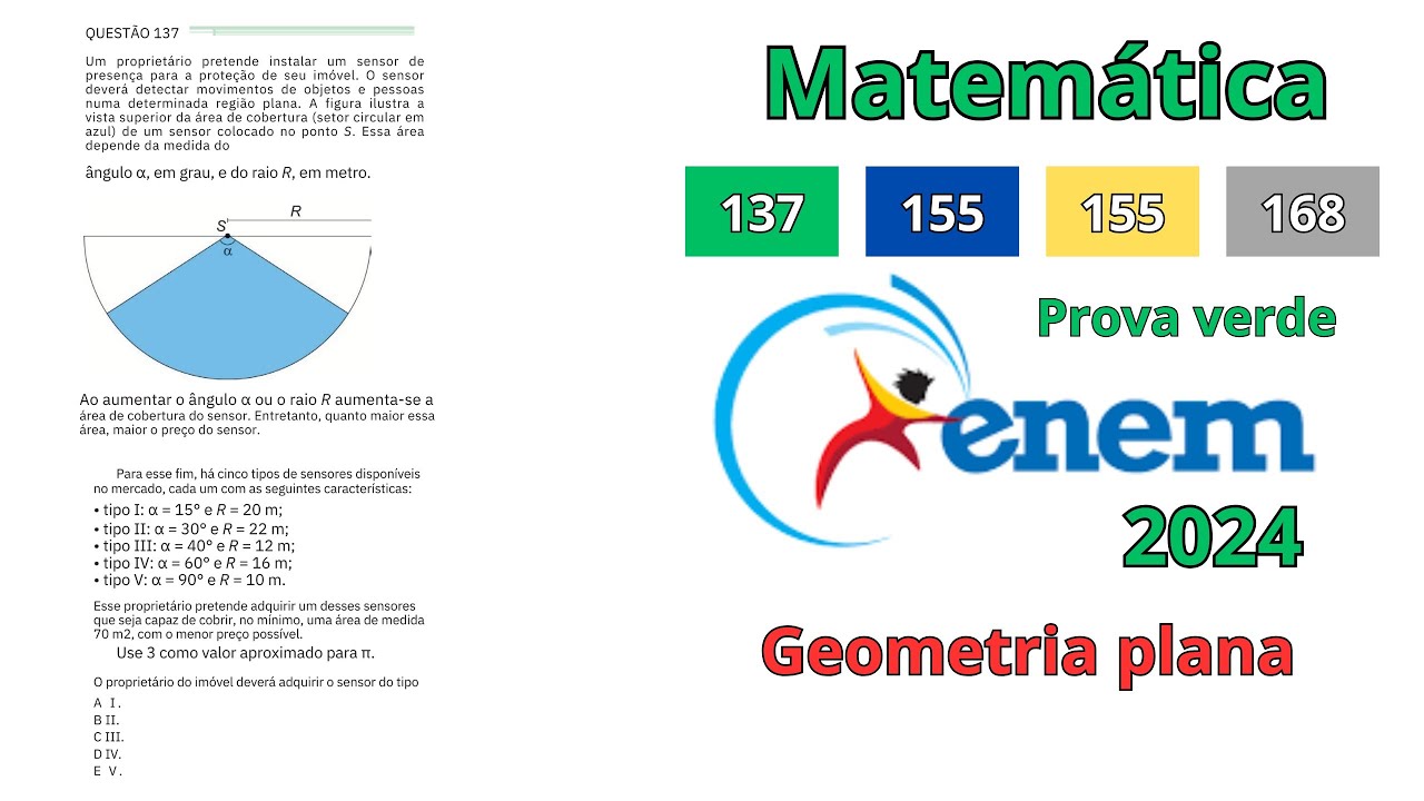 Questão 137 - caderno verde | Geometria plana | MATEMÁTICA ENEM 2024.