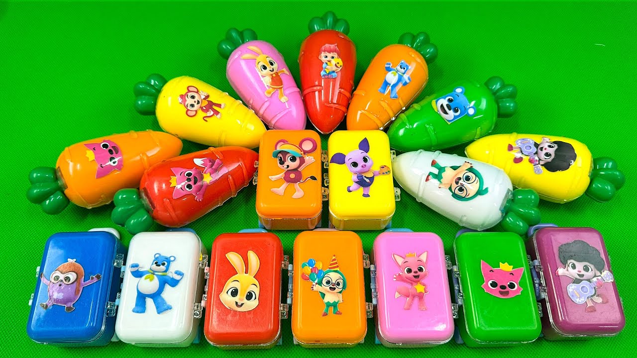 Slime ASMR Hunting Pinkfong and Friends in Bright Colorful Slime