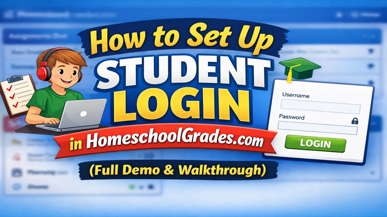 How to Set Up Student Login in HomeschoolGrades.com (Full Demo & Walkthrough)