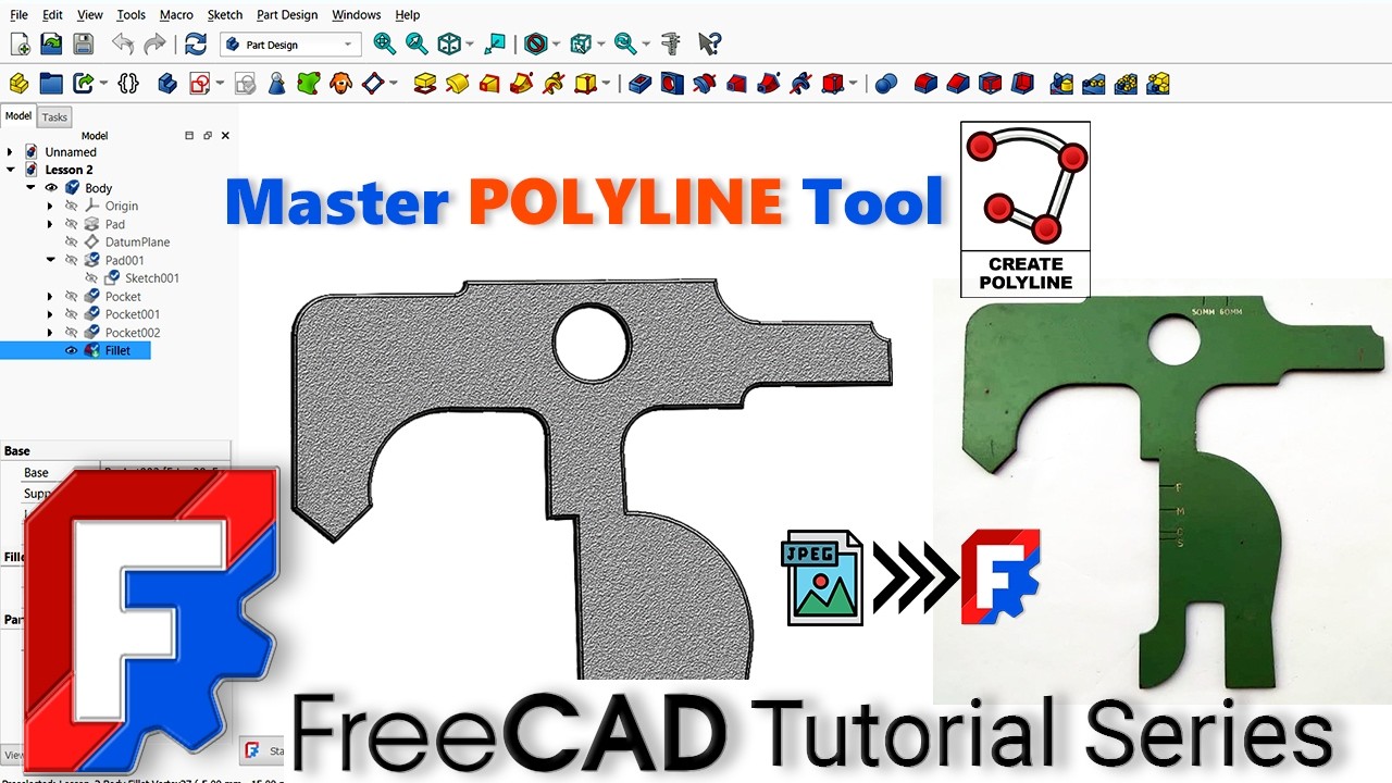 Обратное проектирование FreeCAD | Создание 3D-модели из изображения | Трассировка изображения | П...