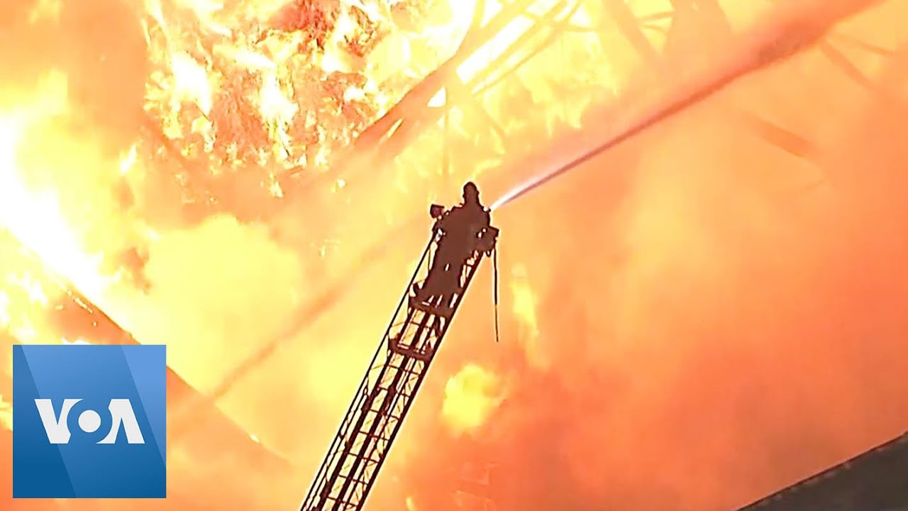 Flames Engulf Los Angeles Commercial Complex