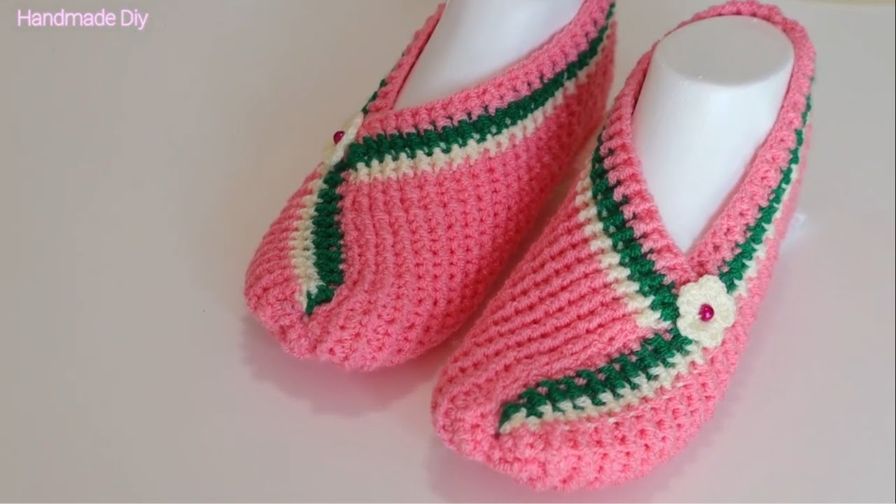 Pantuflas A Crochet Para Mujeres Diseño Muy Facil TUTORIAL Paso A Paso🧶