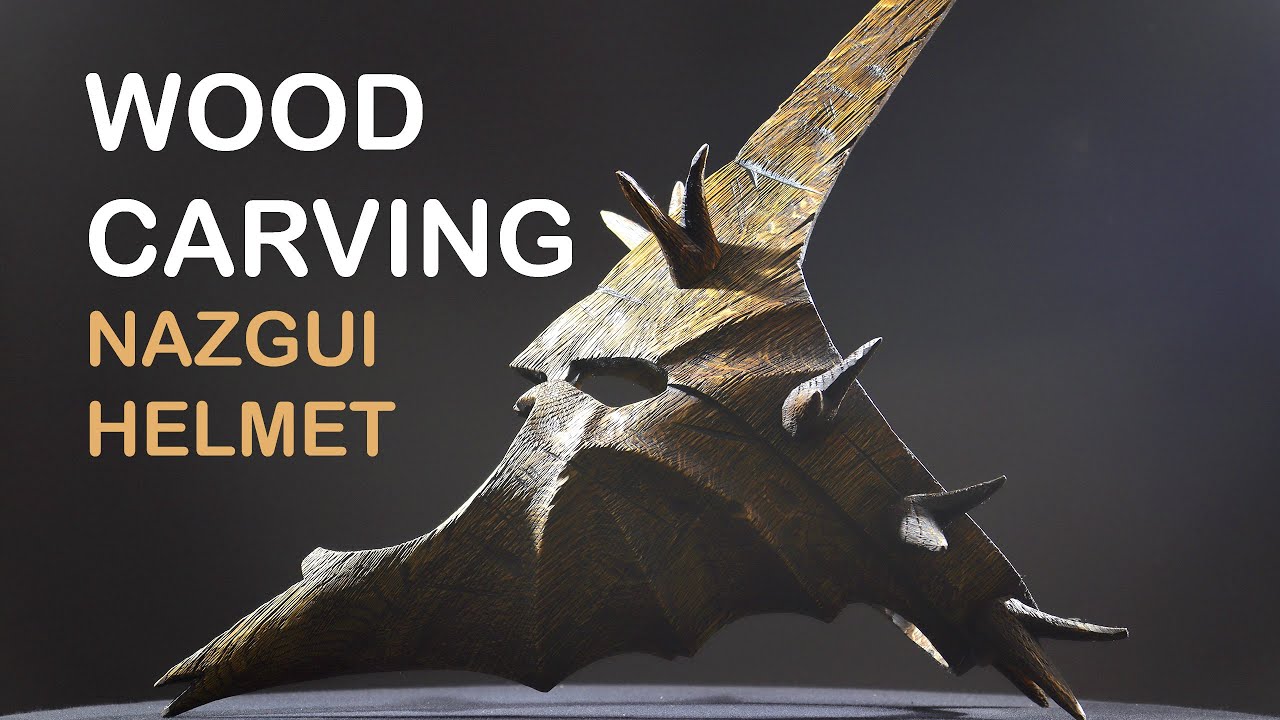 Witch-King of Angmar hand carved helmet. Wood carving. LOTR.