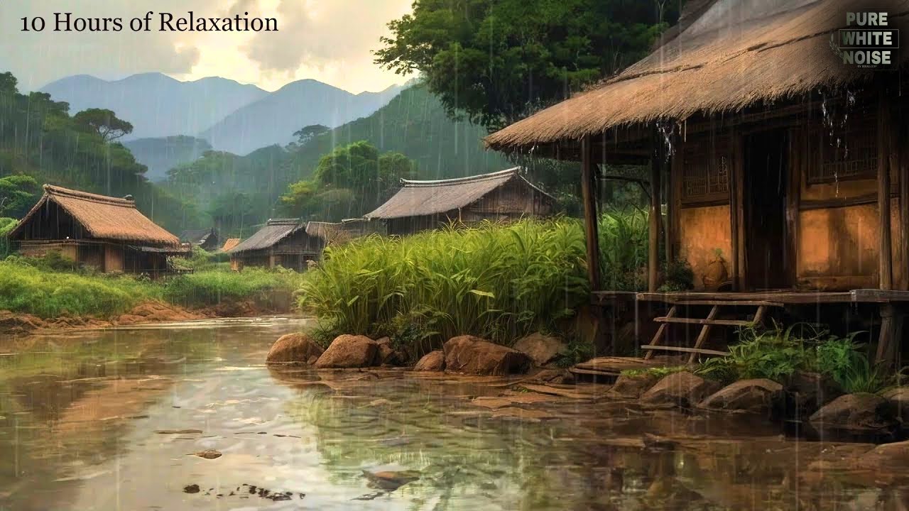 Simple Cozy Rain Outside Your Hut || Improve Your Sleep Quality || Sleep Peacefully || 10 Hours