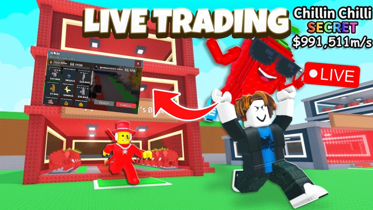 🔴Live Steal a Brainrot Trading & New Update Admin Abuse - Roblox