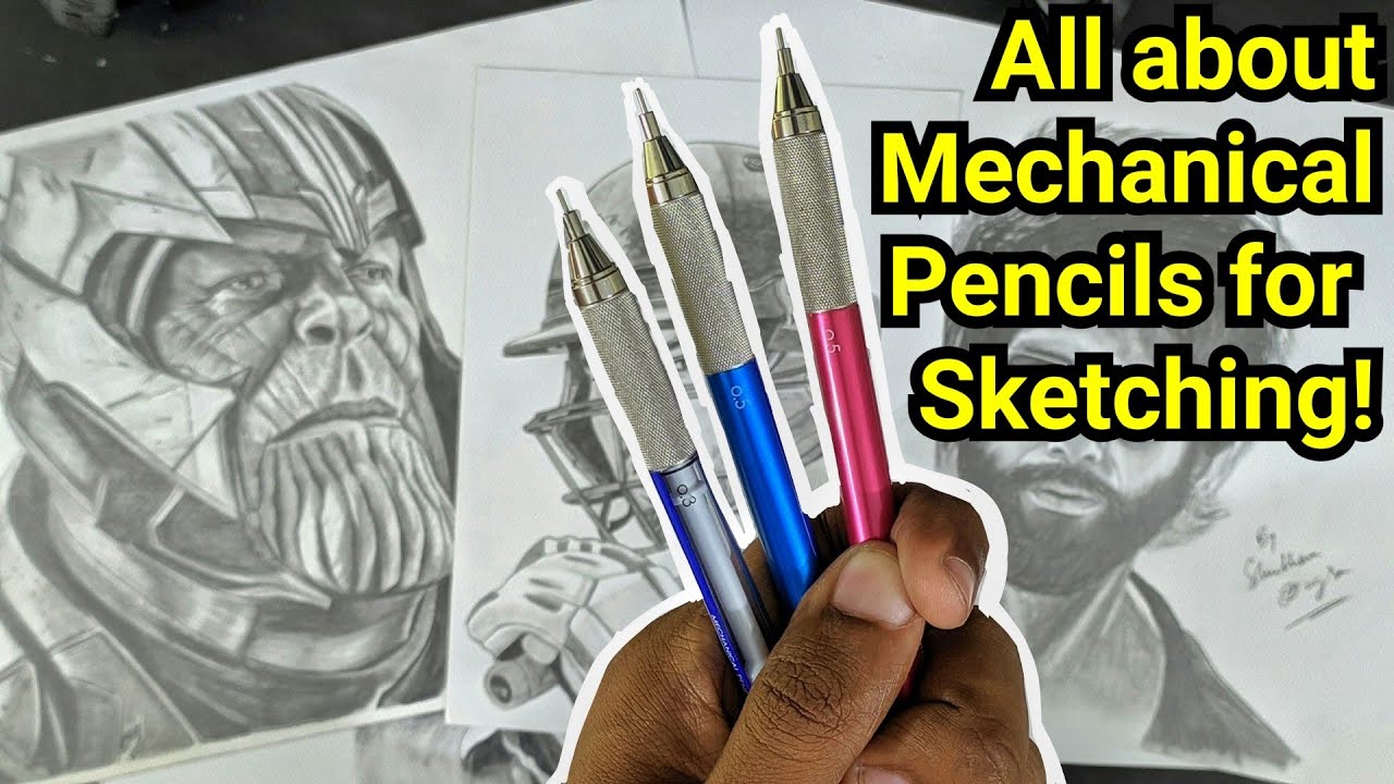 Sketching with Mechanical Pencils  for beginners | Tombow Mono Graph Zero review in hindi