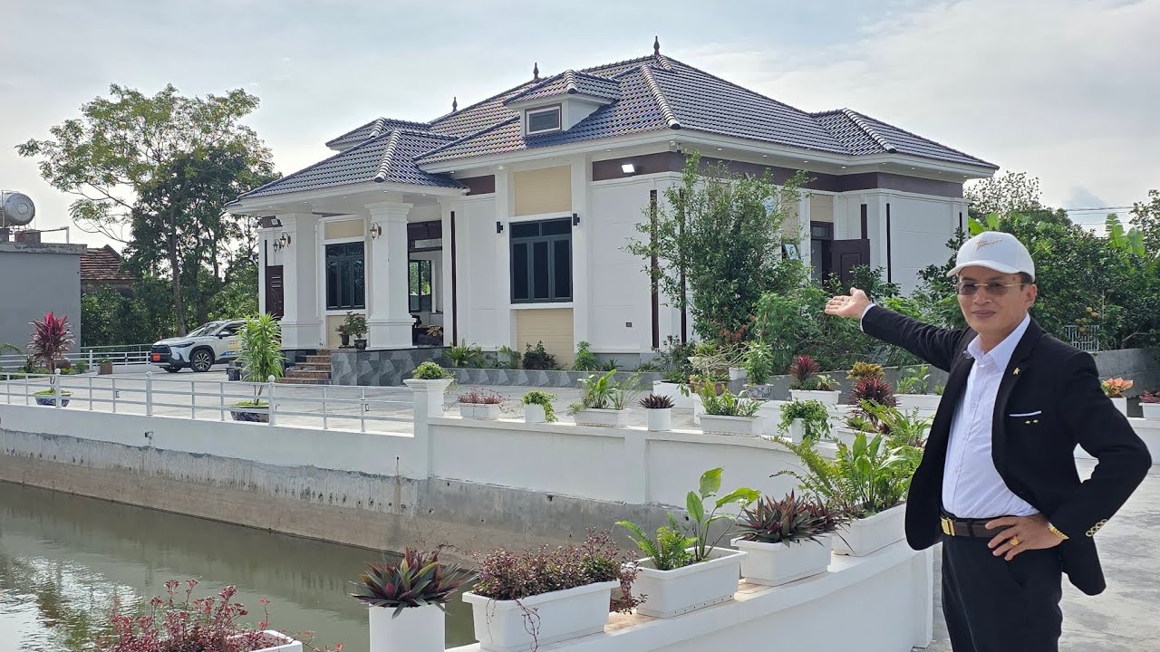 biệt thự nhà vườn mái nhật 4 phòng ngủ. nhà vườn 160m². ngôi nhà báo hiếu mẹ quê hương