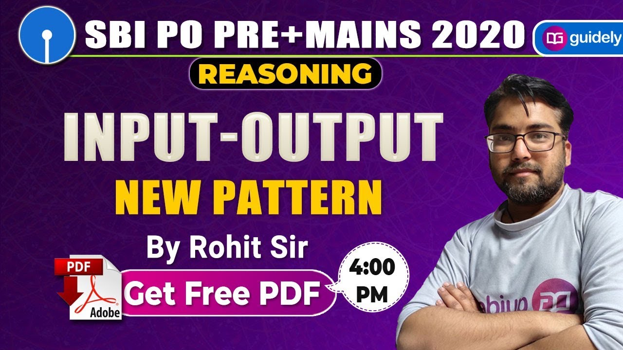 Input Output Reasoning for Bank PO Tricks | SBI PO 2020 | SBI PO Reasoning | Reasoning by Rohit Sir