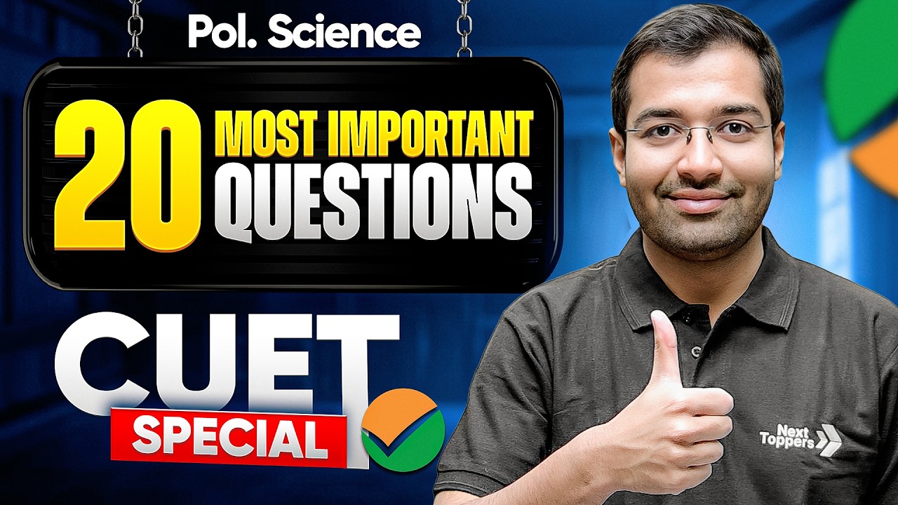 CUET 2026 Political Science Top 20 Questions With Solutions | CUET 2026