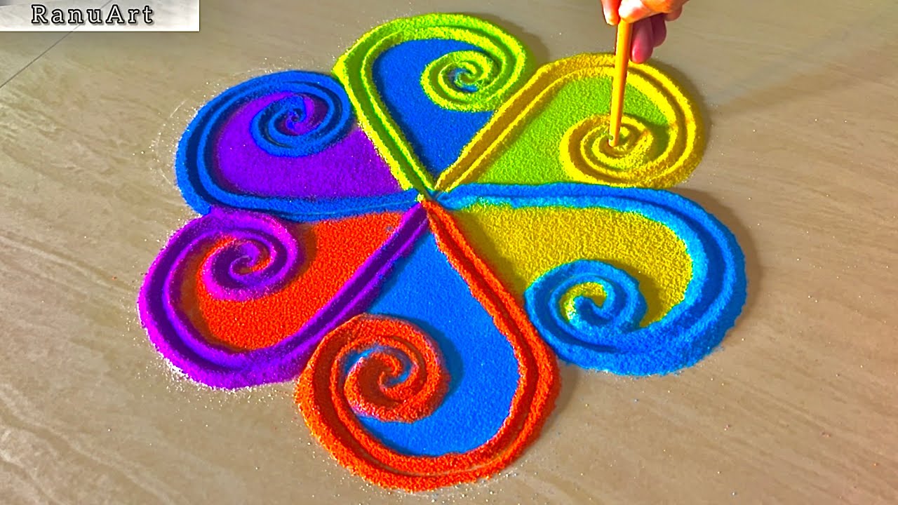 Super Easy Rangoli Design for Beginners | Beautiful & Quick Rangoli Tutorial ✨Ranu Art