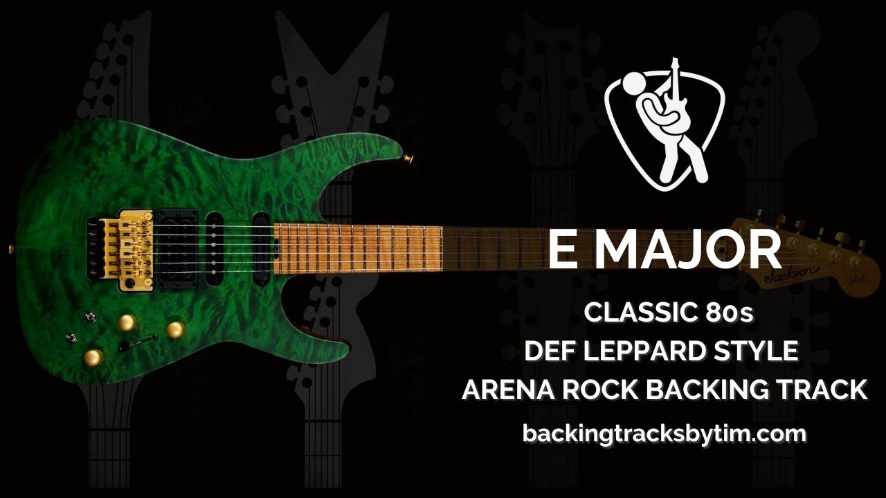 Classic 80s Def Leppard Style Arena Rock Backing Track in E Major | 100 BPM