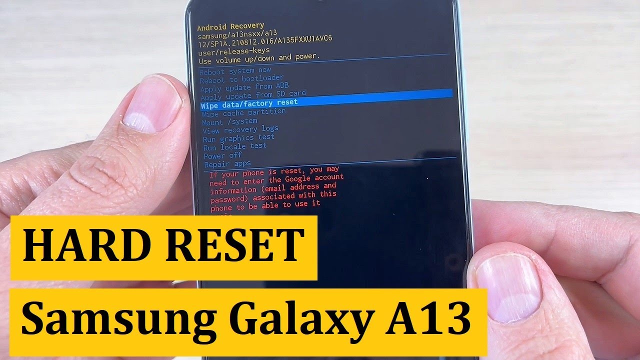 Как сделать полный сброс настроек Samsung Galaxy A13