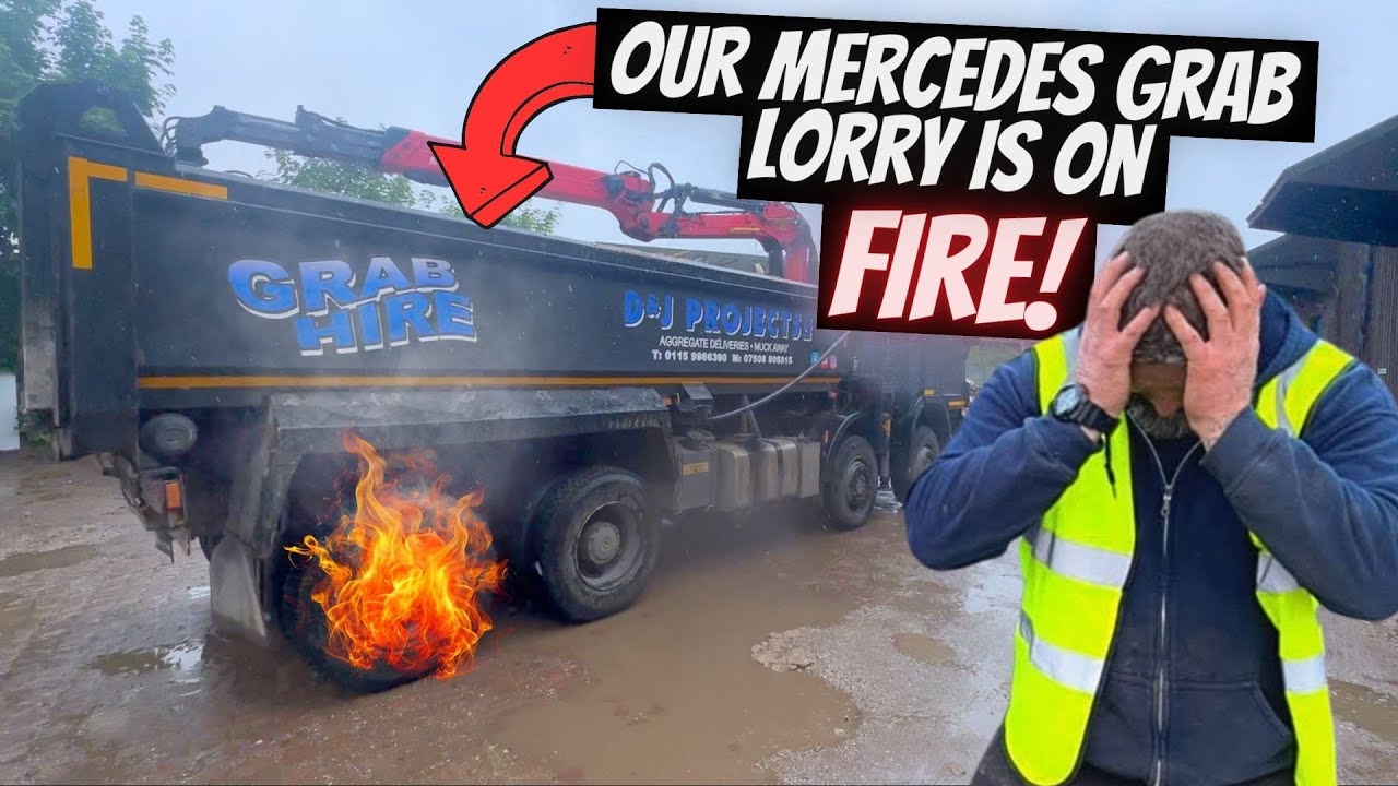 Our GRAB Lorry Catches FIRE! & Stevie Get's a BEATING..