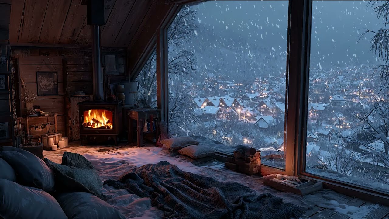 When the World Slows Down on a Snowy Winter Night | Calm Ambient Music for Long, Peaceful Sleep