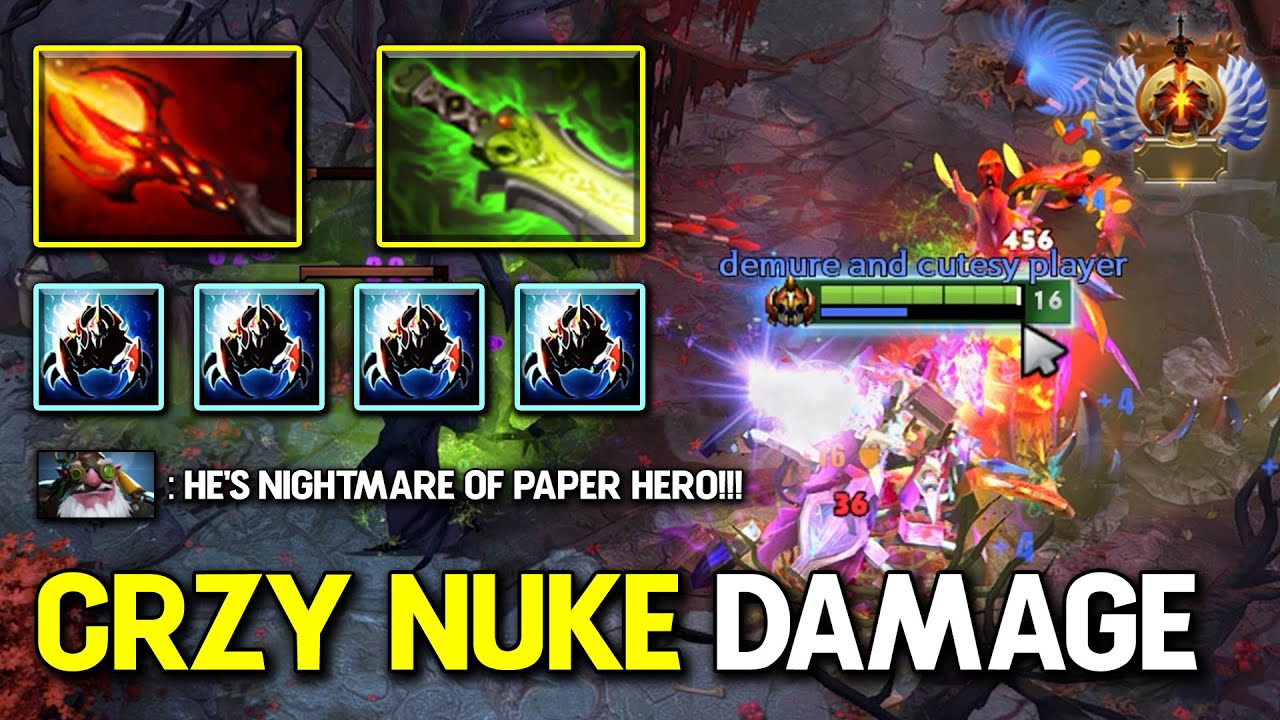 CRAZY NUKE DAMAGE Nyx Assassin 20Kills With LVL5 Dagon + Ethereal Blade Build 7.37c DotA 2