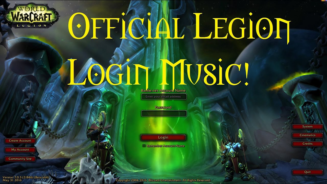 Official Legion Login Music & New Login Screen!