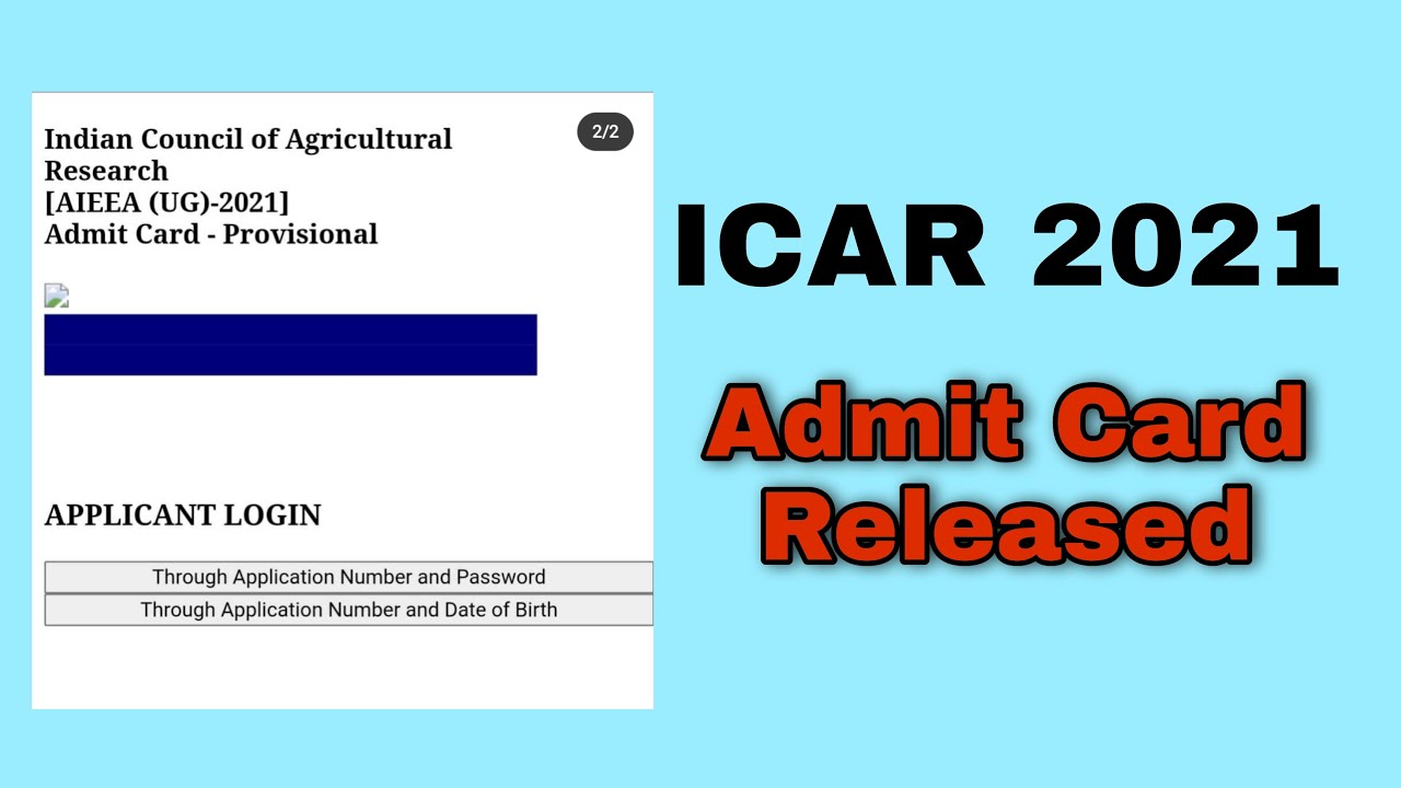 ADMIT CARD RELEASED | ICAR 2021 | #TheBongMedicos