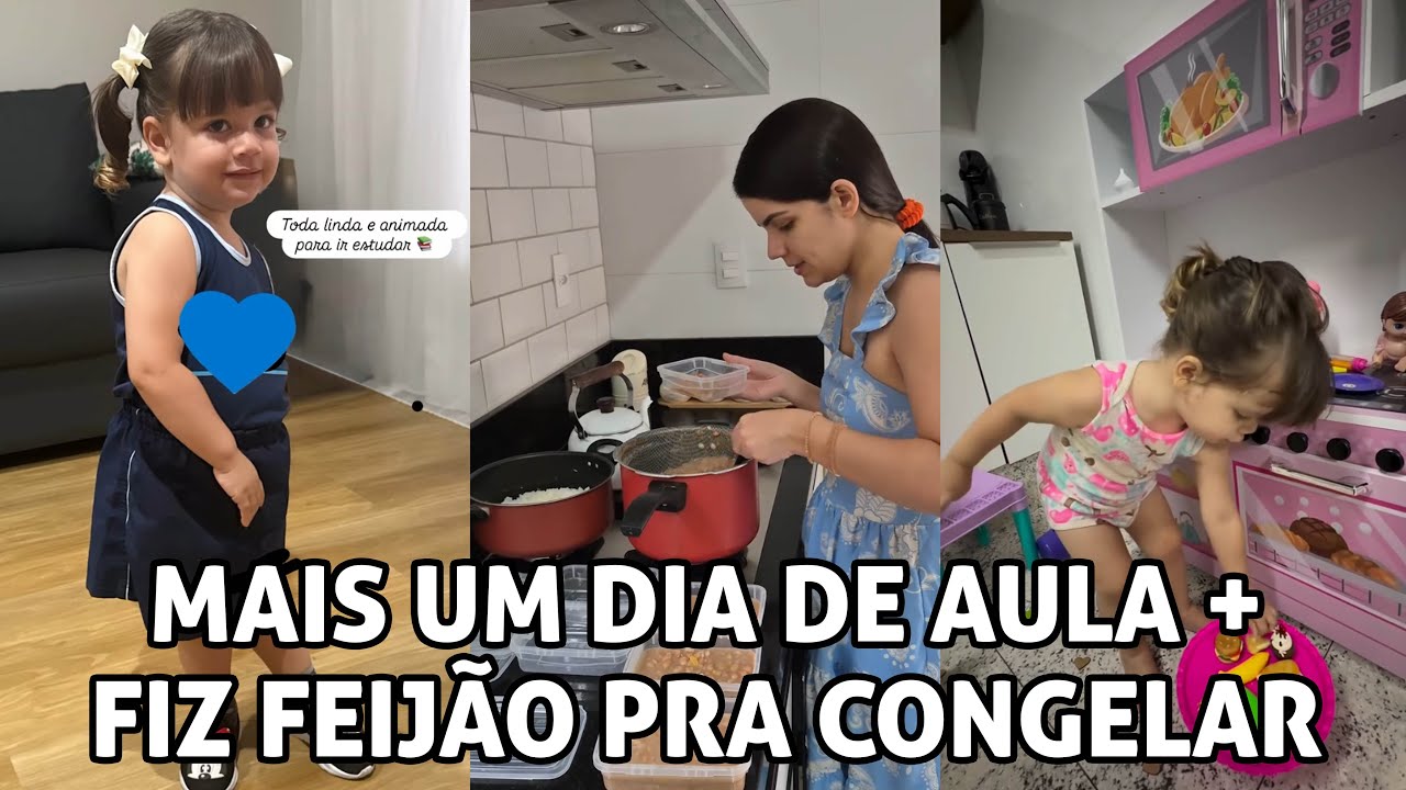 Mais um dia de aula + Fiz feijão para congela!!