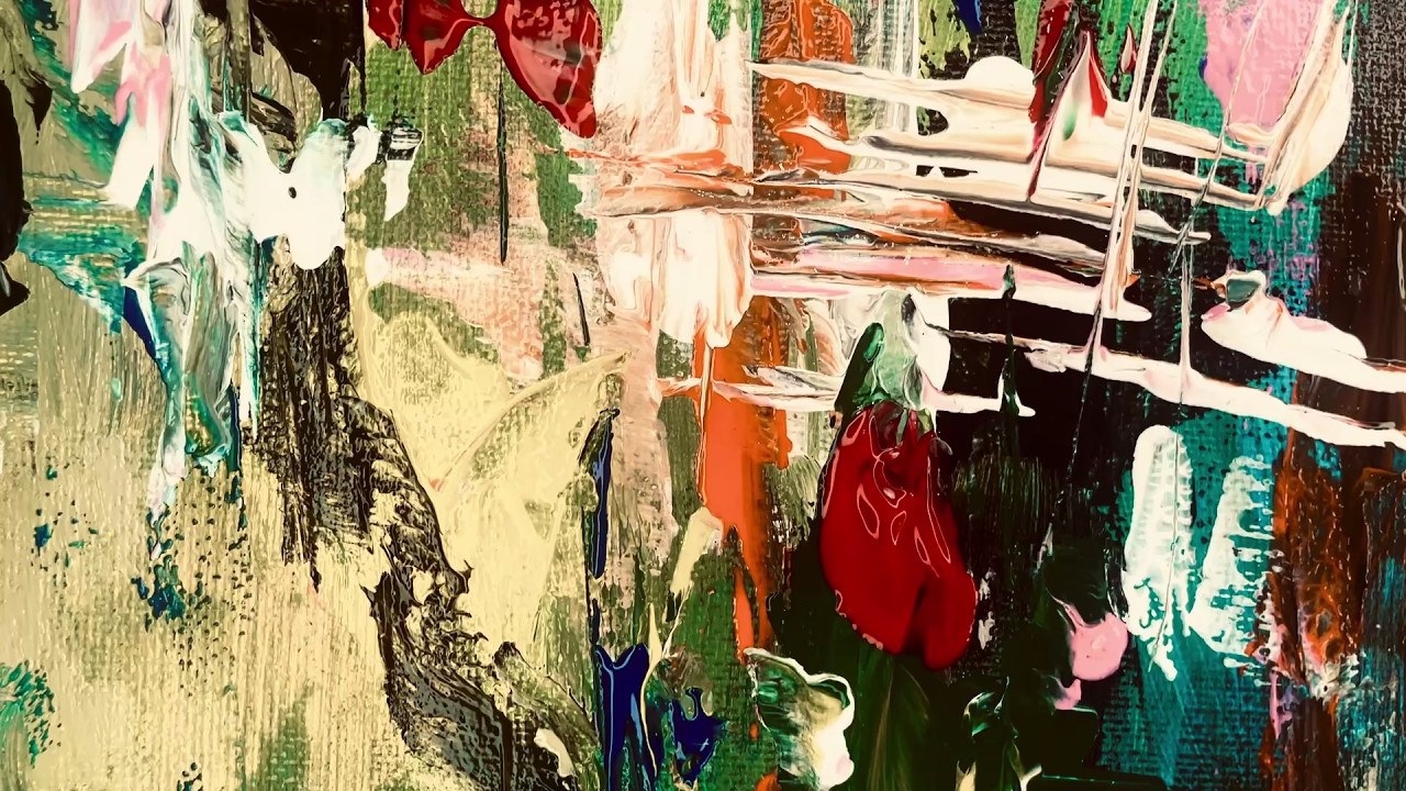 Emerald Reflections: Expressive Textured Abstract Acrylic with Bold Drips and Layered Depth Tutorial
