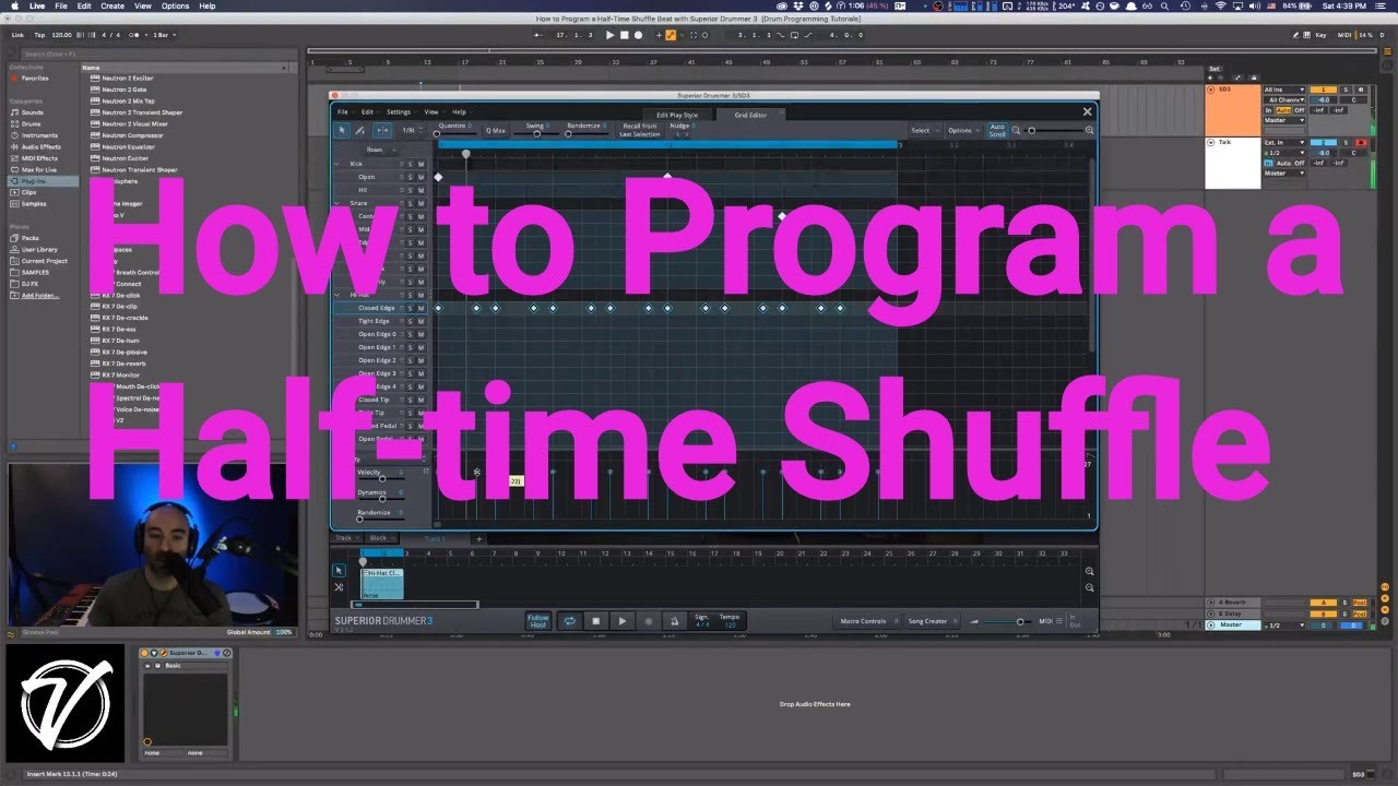 How to Program a Half-time Shuffle Beat Using Superior Drummer 3