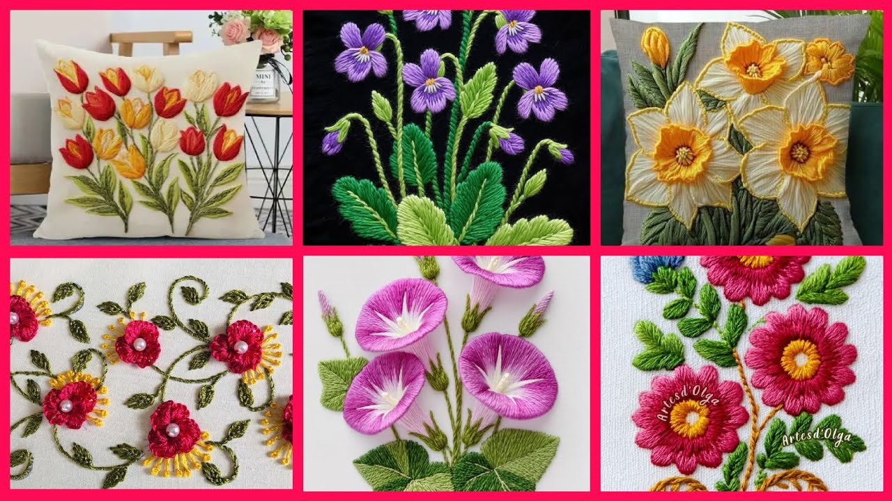 Top 30 outstanding hand embroidery design idea//flower embroidery design