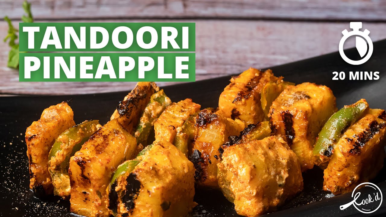 Tandoori Pineapple Recipe | Barbecue Nation Style Tandoori Pineapple | Grilled Pineapple | Cookd