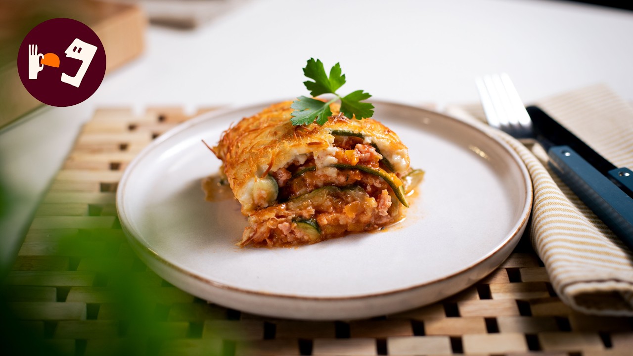 Lasaña de Pollo y Calabacín al horno: Receta paso a paso (bechamel incluida)