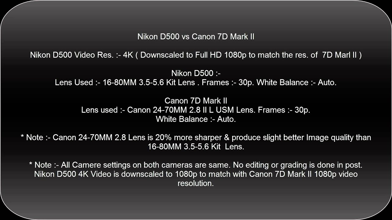 Nikon D500 vs Canon 7D Mark II