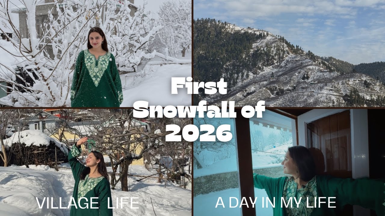 A slow life in the Village | Snowfall | Village life ✨