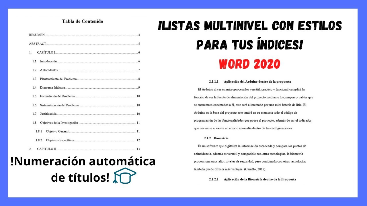 Aprende a crear listas multinivel enumeradas para tus índices automáticos! | Microsoft Word 2019